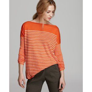 Vince Orange and White Striped Sweater